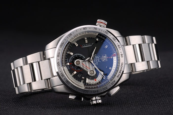 Tag Heuer Carrera Stainless Steel Case and Strap Black Dial 7909-3