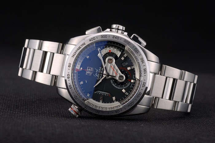 Tag Heuer Carrera Stainless Steel Case and Strap Black Dial 7909-4