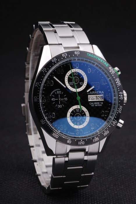 Black Carrera Replica Watches 3756-3