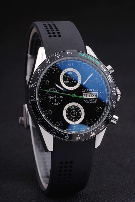 Black Carrera Replica Watches 3758-3