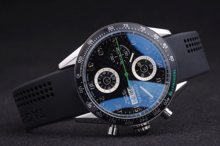 Black Carrera Replica Watches 3758-4