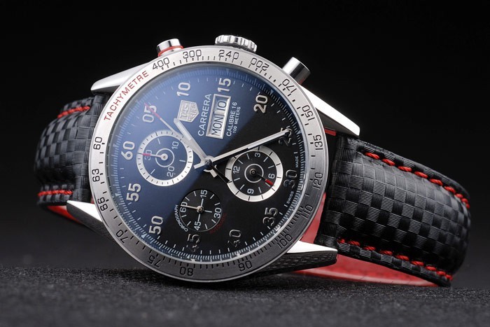 Black Carrera Replica Watches 3759-6
