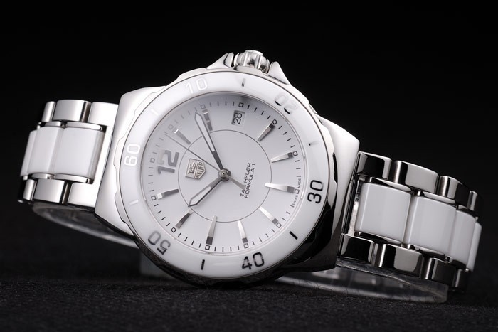 Tag Heuer Formula 1 White Ceramic Bezel White Dial-3