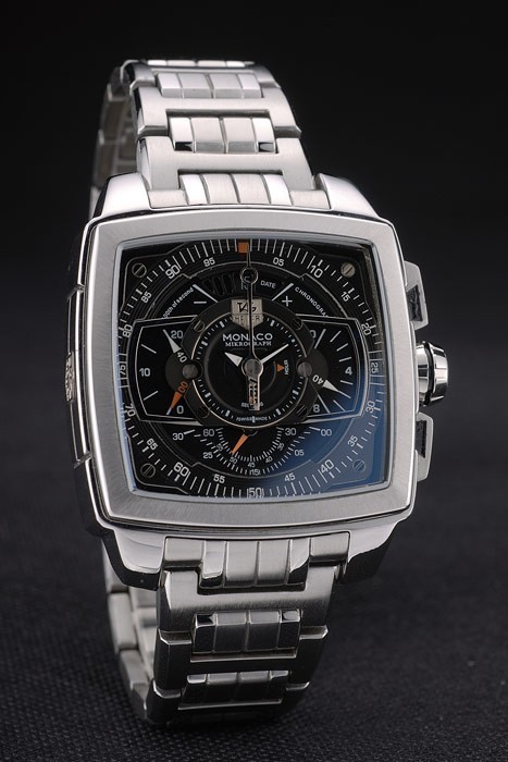 Tag Heuer Monaco Mikrograph Stainless Steel Strap Black Dial 7922-2