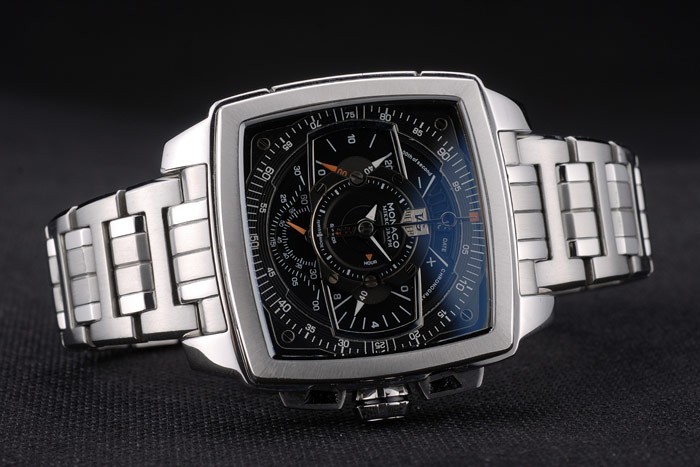 Tag Heuer Monaco Mikrograph Stainless Steel Strap Black Dial 7922-3