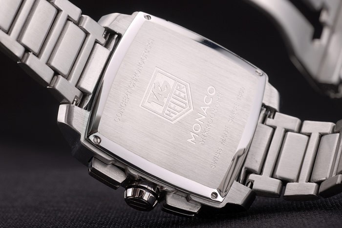 Tag Heuer Monaco Mikrograph Stainless Steel Strap Black Dial 7922-7