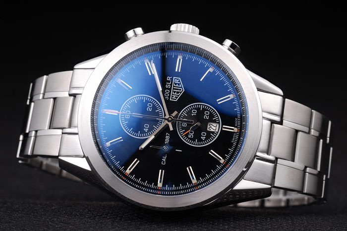 Tag Heuer SLR Polished Stainless Steel Case Black Dial Stainless Steel Strap-2