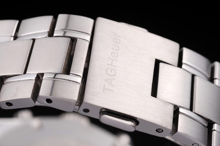 Tag Heuer SLR Polished Stainless Steel Case Black Dial Stainless Steel Strap-3