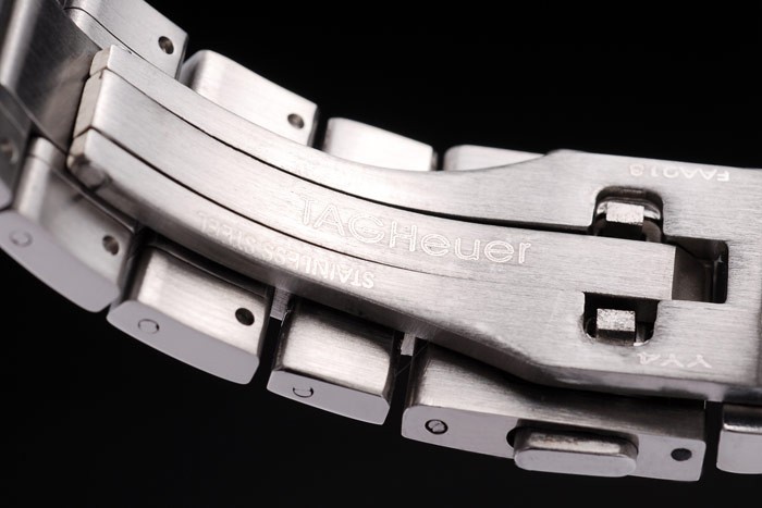 Tag Heuer SLR Polished Stainless Steel Case Black Dial Stainless Steel Strap-4
