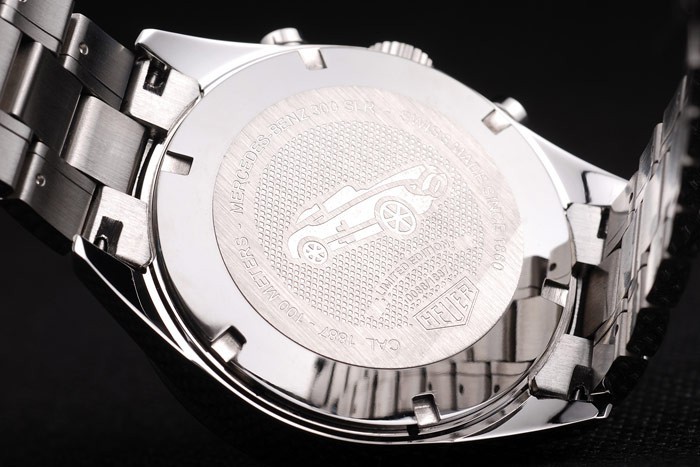Tag Heuer SLR Polished Stainless Steel Case Black Dial Stainless Steel Strap-5