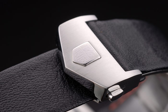 Tag Heuer Monaco Mikrograph Black Leather Strap Black Dial 7924-7
