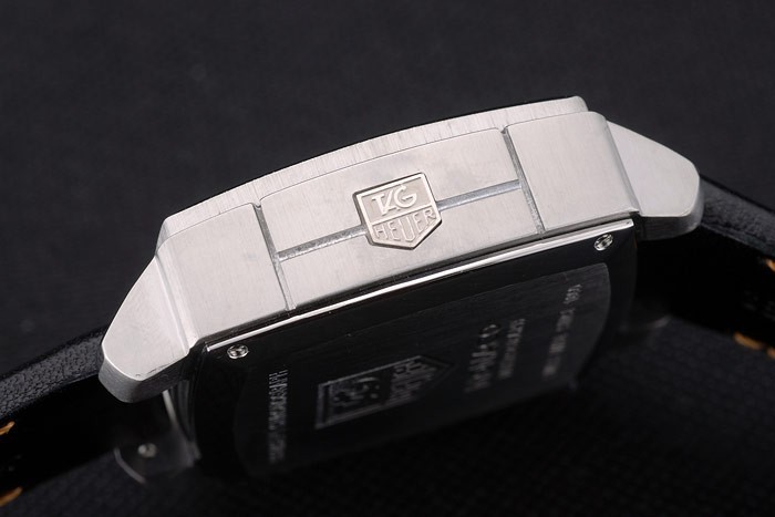 Tag Heuer Monaco Mikrograph Black Leather Strap Black Dial 7923-2