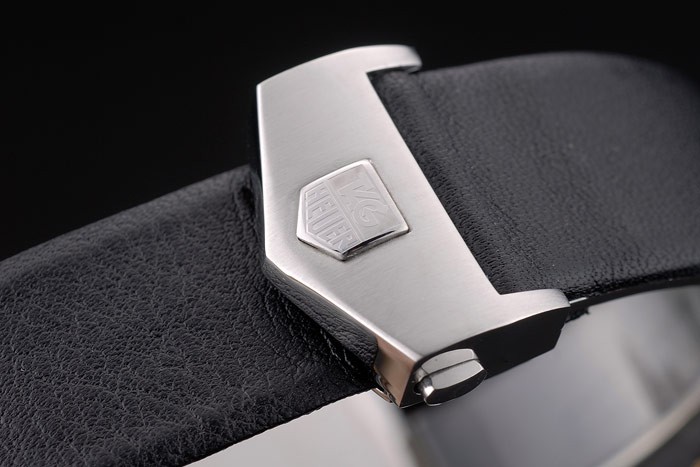 Tag Heuer Monaco Mikrograph Black Leather Strap Black Dial 7923-7
